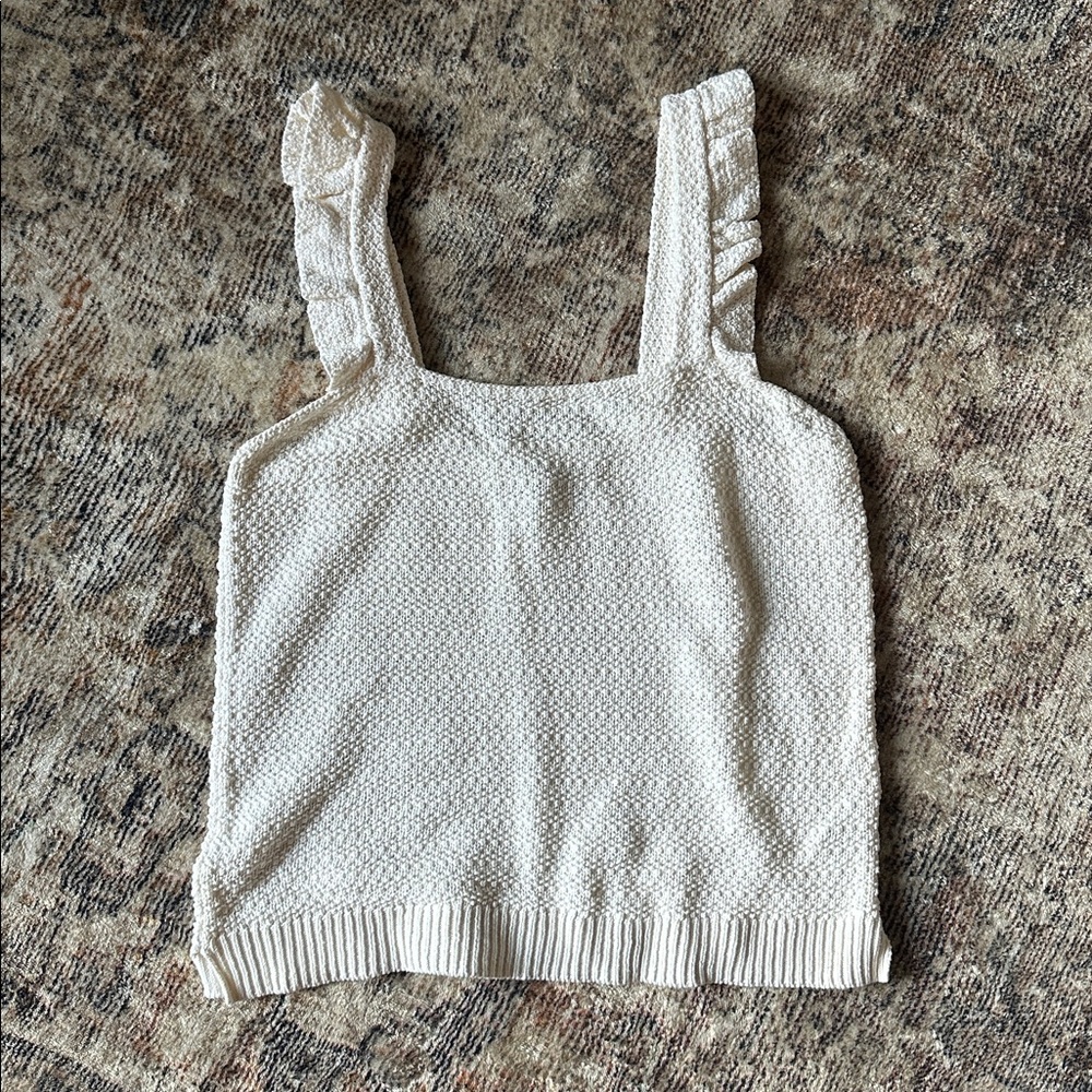 Madewell Crocheted Ruffle-Strap Sweater Tank